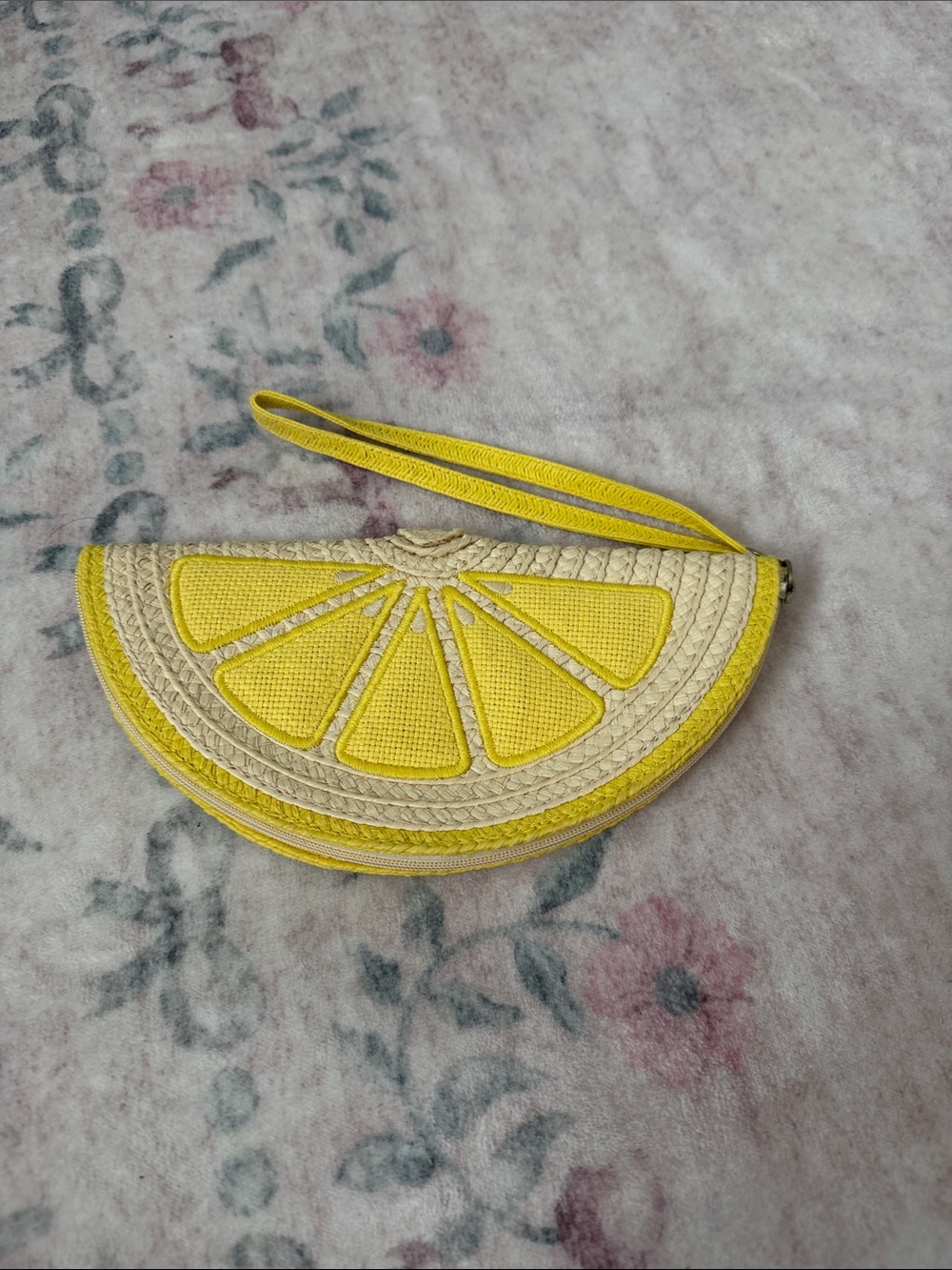 Janie and Jack Yellow Citrus Half-Moon Wristlet
